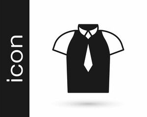 Black Shirt icon isolated on white background. T-shirt. Vector