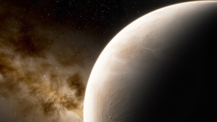 Planets and galaxy, science fiction wallpaper. Beauty of deep space. Billions of galaxy in the universe Cosmic art background 3d render
