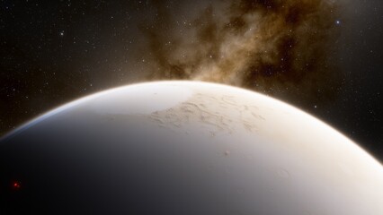 Naklejka premium Planets and galaxy, science fiction wallpaper. Beauty of deep space. Billions of galaxy in the universe Cosmic art background 3d render 