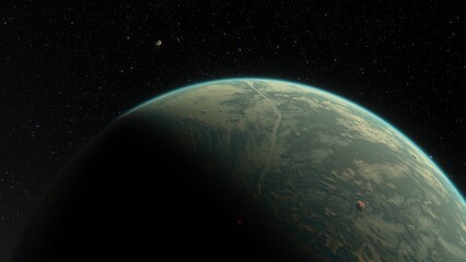 Planets and galaxy, science fiction wallpaper. Beauty of deep space. Billions of galaxy in the universe Cosmic art background 3d render  © ANDREI