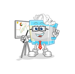 tissue box marketing character. cartoon mascot vector