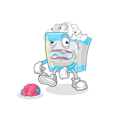 tissue box zombie character.mascot vector