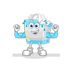 tissue box muscular cartoon. cartoon mascot vector