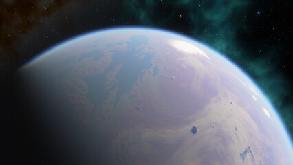 Abstract planets and space background
