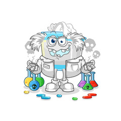 tissue box mad scientist illustration. character vector