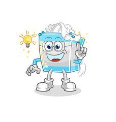 tissue box got an idea cartoon. mascot vector