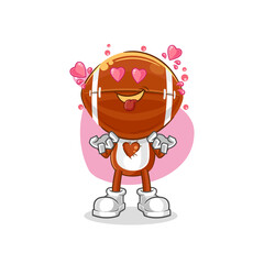 rugby head fallin love vector. cartoon character