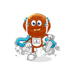 rugby head runner character. cartoon mascot vector