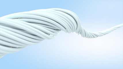 Many tiny fibers Fused together into one large fiber. 3D illustrations. - obrazy, fototapety, plakaty
