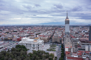Obraz premium Aerial image of Palacio de Bellas Artes and Latino tower