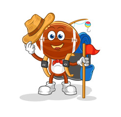 rugby head scout vector. cartoon character