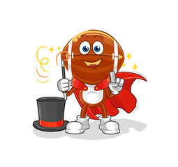 rugby head magician illustration. character vector