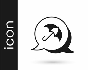 Black Umbrella icon isolated on white background. Insurance concept. Waterproof icon. Protection, safety, security concept. Vector