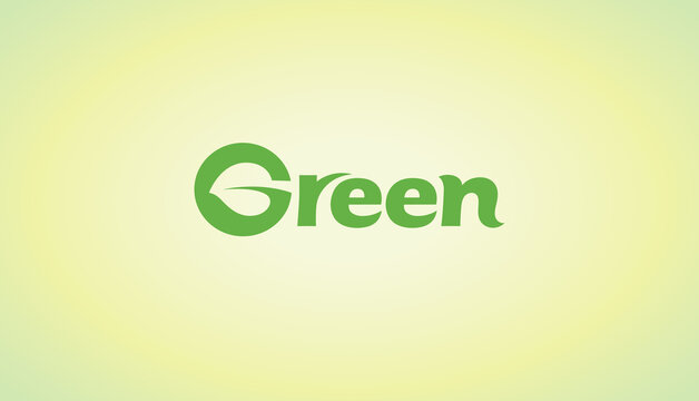 creative green letter leaf letter G alphabet typography vegan symbol icon design vector illustration