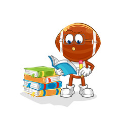 Fototapeta premium rugby head studying mascot. cartoon vector