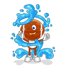 rugby head fresh with water mascot. cartoon vector