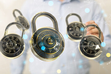 Obraz premium Internet security online business security services.