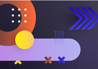 Fototapeta premium Creative abstract with colorful element design background. Memphis color background design with shapes composition. Futuristic design poster for business presentation, social media template and banner