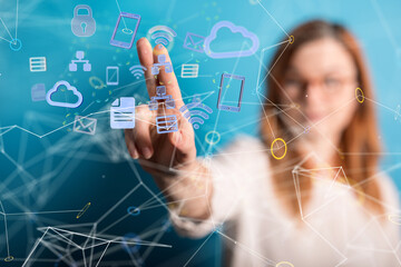 Protect Cloud Information Data Concept..