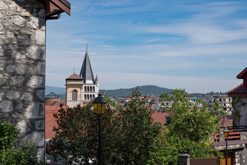 Fototapeta premium View on the roofs of the city of Annecy in the Alps in France