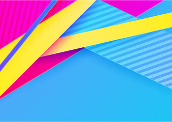 Colorful gradient memphis geometric pattern background texture for poster cover design. Minimal color abstract gradient banner template. Modern vector shape for business presentation and social media