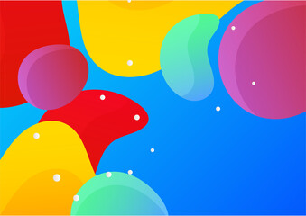 Colorful gradient memphis geometric pattern background texture for poster cover design. Minimal color abstract gradient banner template. Modern vector shape for business presentation and social media