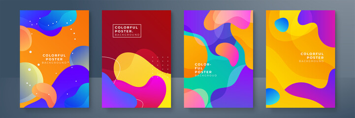 Abstract trendy gradient geometric pattern background texture for poster cover design. Minimal color gradient banner template. Modern vector wave shape for brochure and social media template
