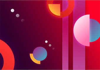 Colorful gradient geometric abstract shape background. Memphis background texture for poster cover design. Minimal color gradient banner template. Modern vector shape for banner, poster, social media