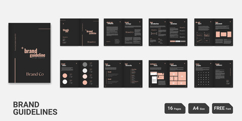 Black Brand Guideline Design Brand Manual Design Brand Style Guideline Design 