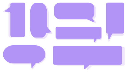 Obraz premium collection of cute purple speech bubble, conversation box, frame talk, chat box, thinking balloons, and message box on white background perfect for your design