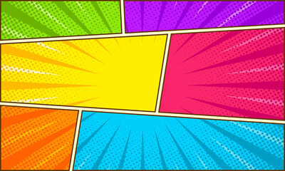 Comic pop art colorful background template