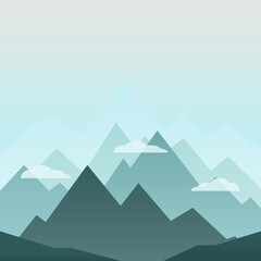 Fototapeta na wymiar blue mountain landscape background abstract. vector illustration. flat vector