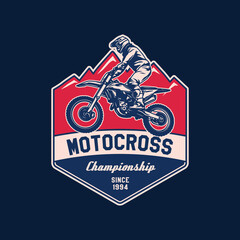 Hand Drawn Motorcross Adventure Club Logo Badge
