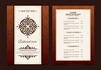 restaurant menu with elegant ornamental style