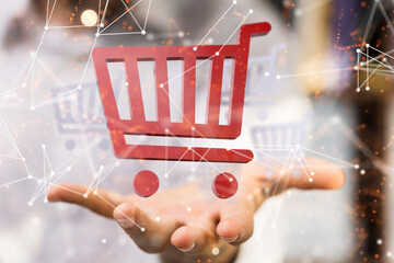 Shopping Cart Flat Design E-Commerce Icon