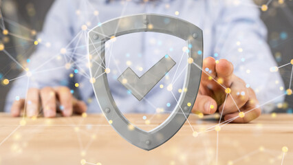 Information technology protected with firewall, secure access and encryption against cyber