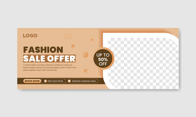 Fashion sale social media facebook cover design banner template, Web banner timeline template