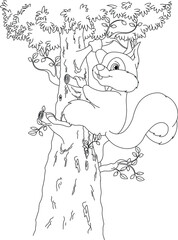 Animal cute coloring page 