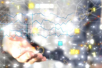 diagram Futuristic wave, Futuristic data stream
