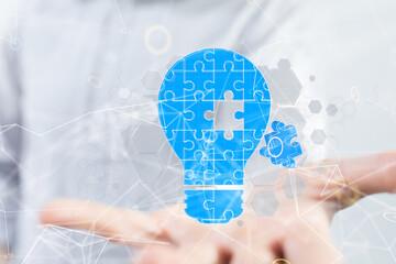 Neural network 3D illustration. Big data and cybersecurity