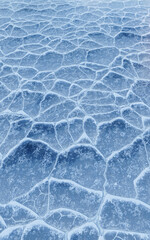Ice ground with crack pattern, 3d rendering.