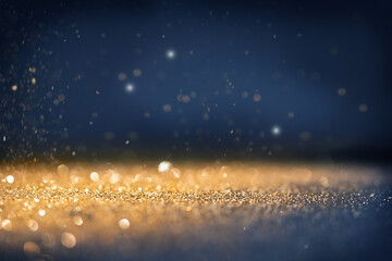 Abstract Defocused Gold Glitter with Copy Space 