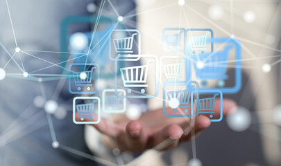 Shopping Cart Flat Design E-Commerce Icon