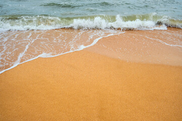 Top view over beach sea. Beautiful sea waves.