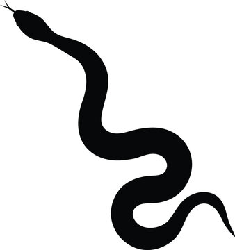 recommend clip art: Black silhouette snake. Abstract sign snake. Vector illustration