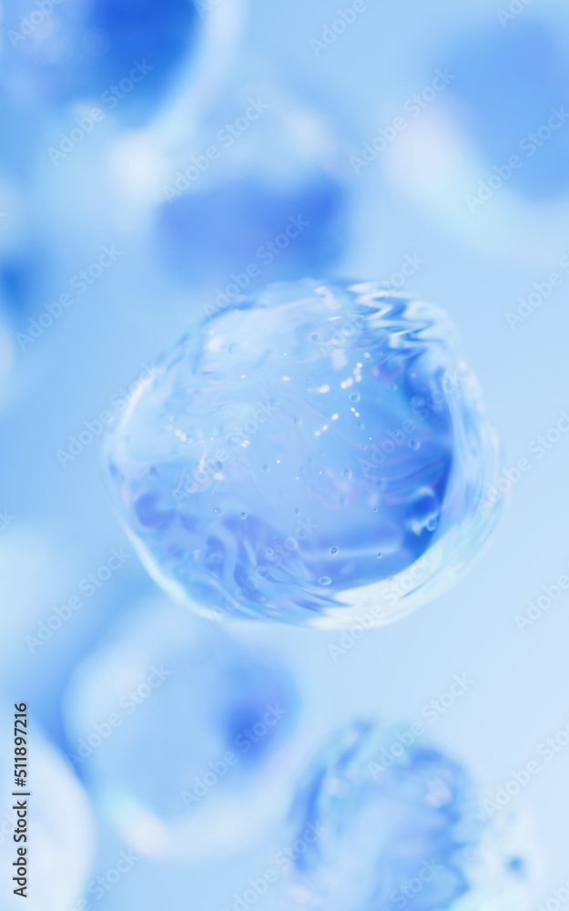 Poster transparent bubble with gradient colors, 3d rendering.
