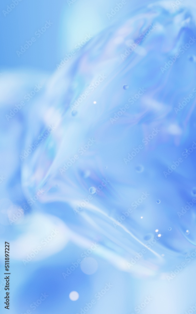 Poster transparent bubble with gradient colors, 3d rendering.