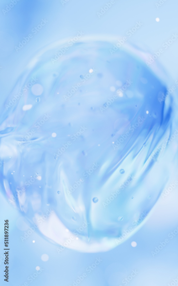 Poster transparent bubble with gradient colors, 3d rendering.