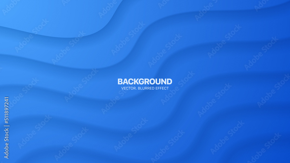 Poster minimal blue morph smooth curved bent lines material design 3d vector blurred abstract background. r