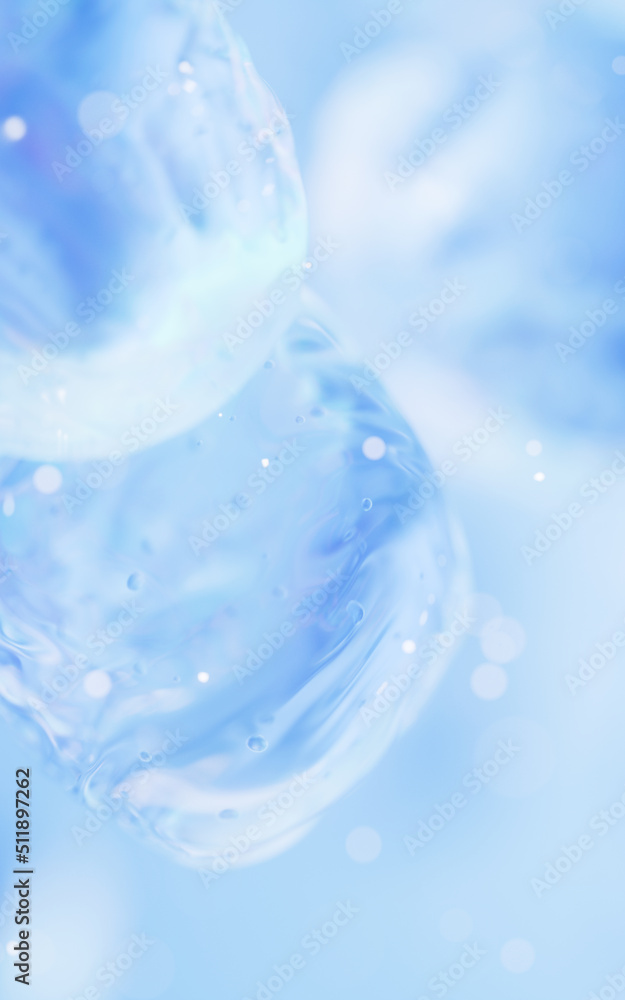 Poster transparent bubble with gradient colors, 3d rendering.